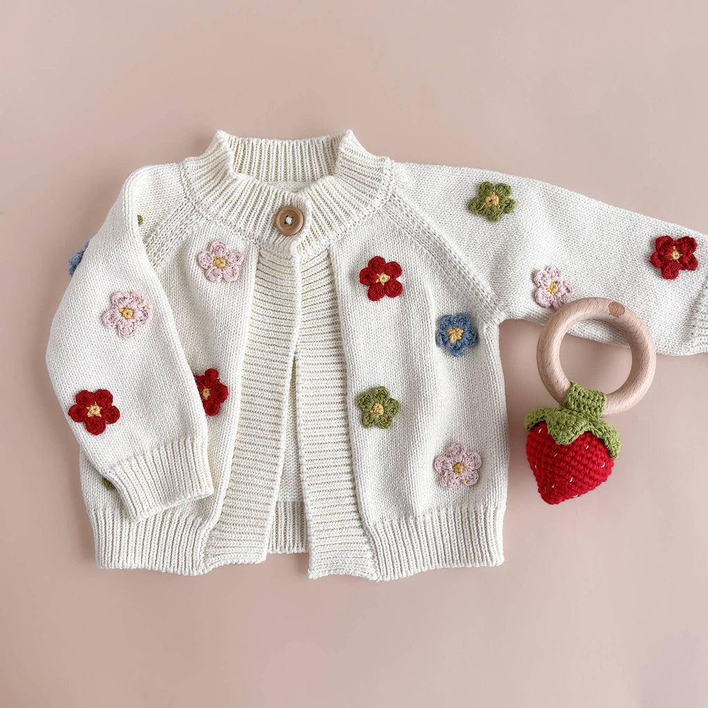 Cotton Flower Cardigan Color Baby Sweaters Clothing