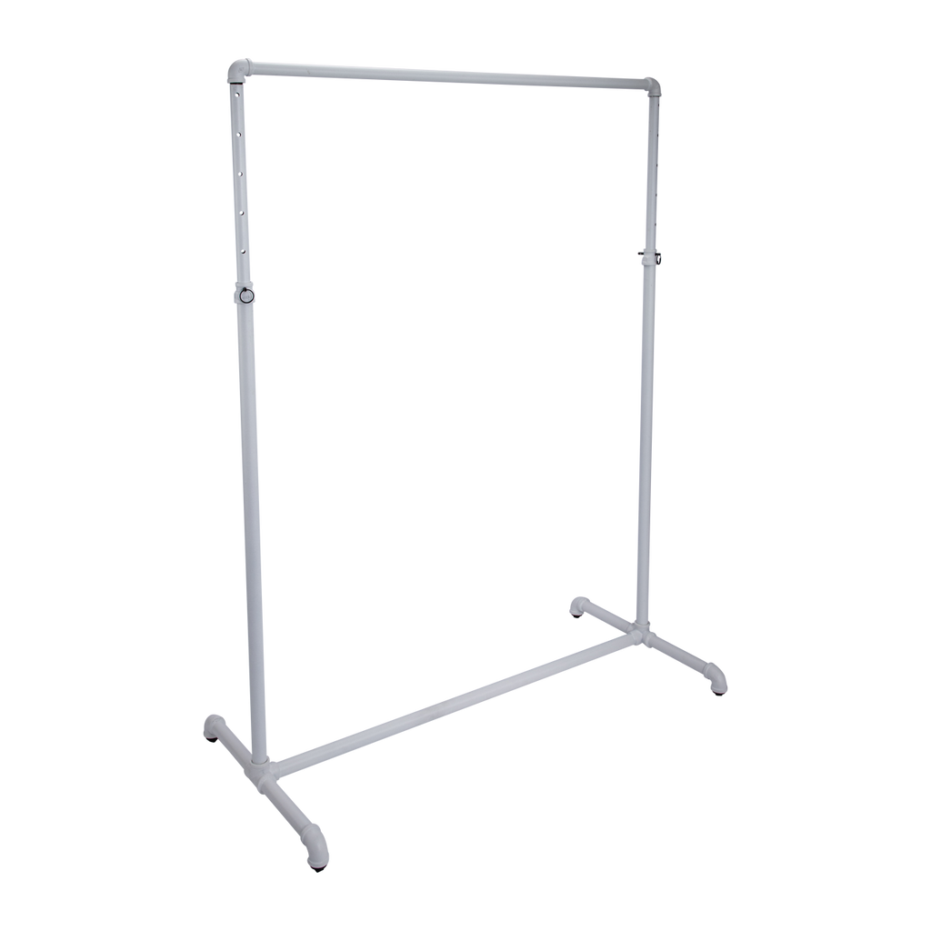 Boutique White Pipe Single Rail Ballet Bar Clothing Rack
