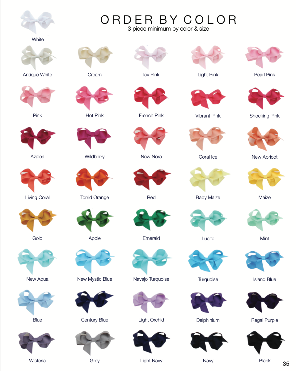 Small (4 in.) Classic Grosgrain Bow by Color