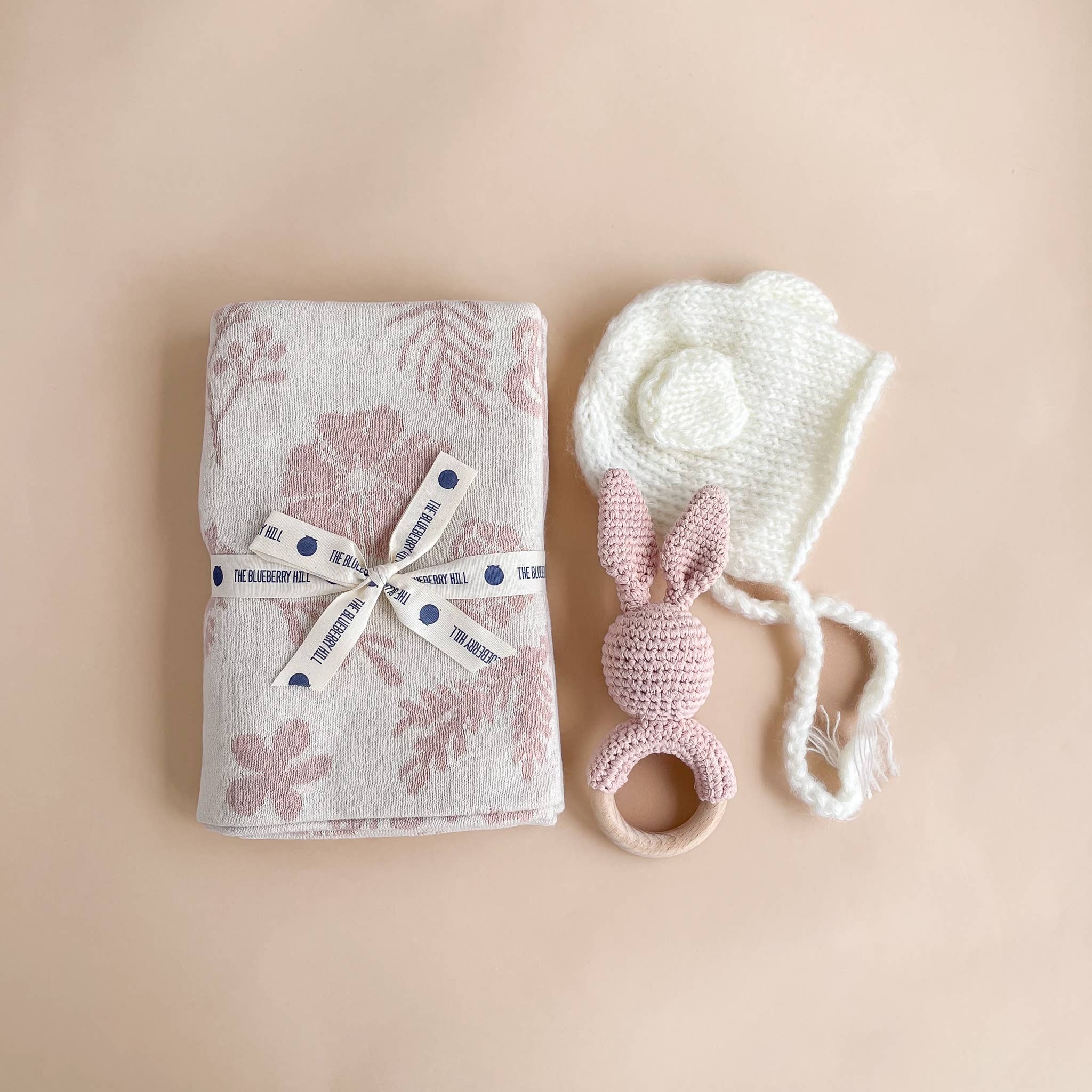 Teether Bunny Pink Rattle Spring Summer Baby Gift