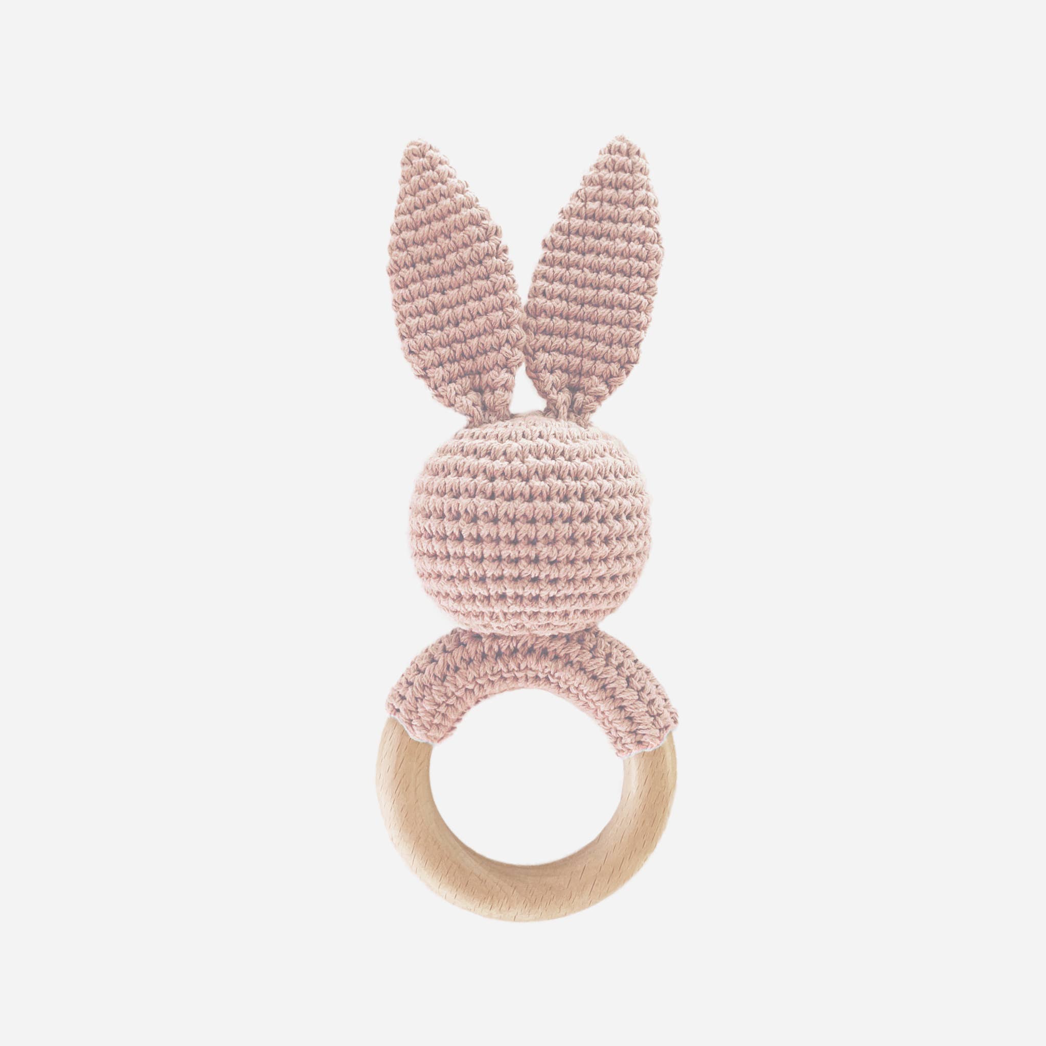 Teether Bunny Pink Rattle Spring Summer Baby Gift
