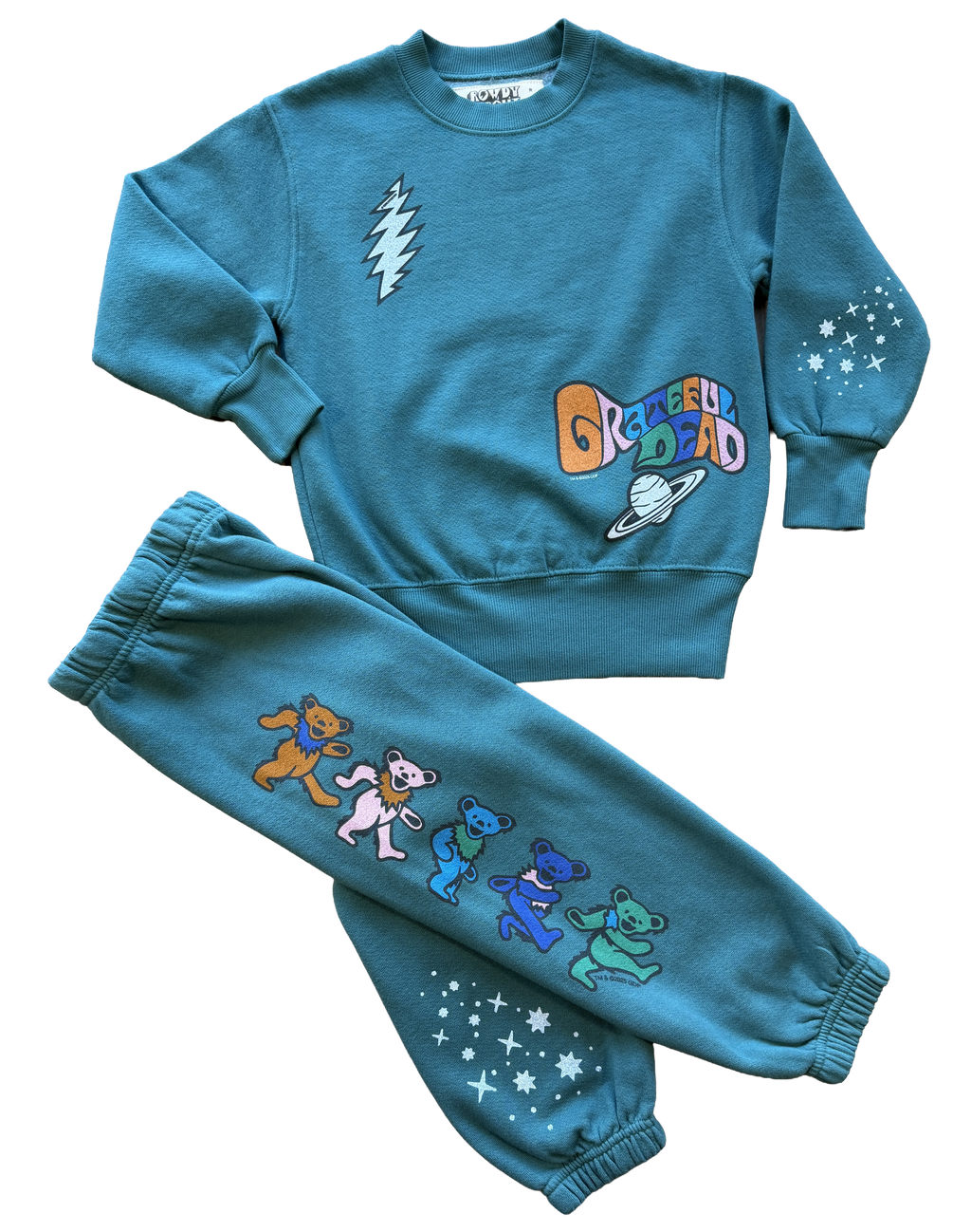 Grateful Dead Moon and Bears Green Crewneck