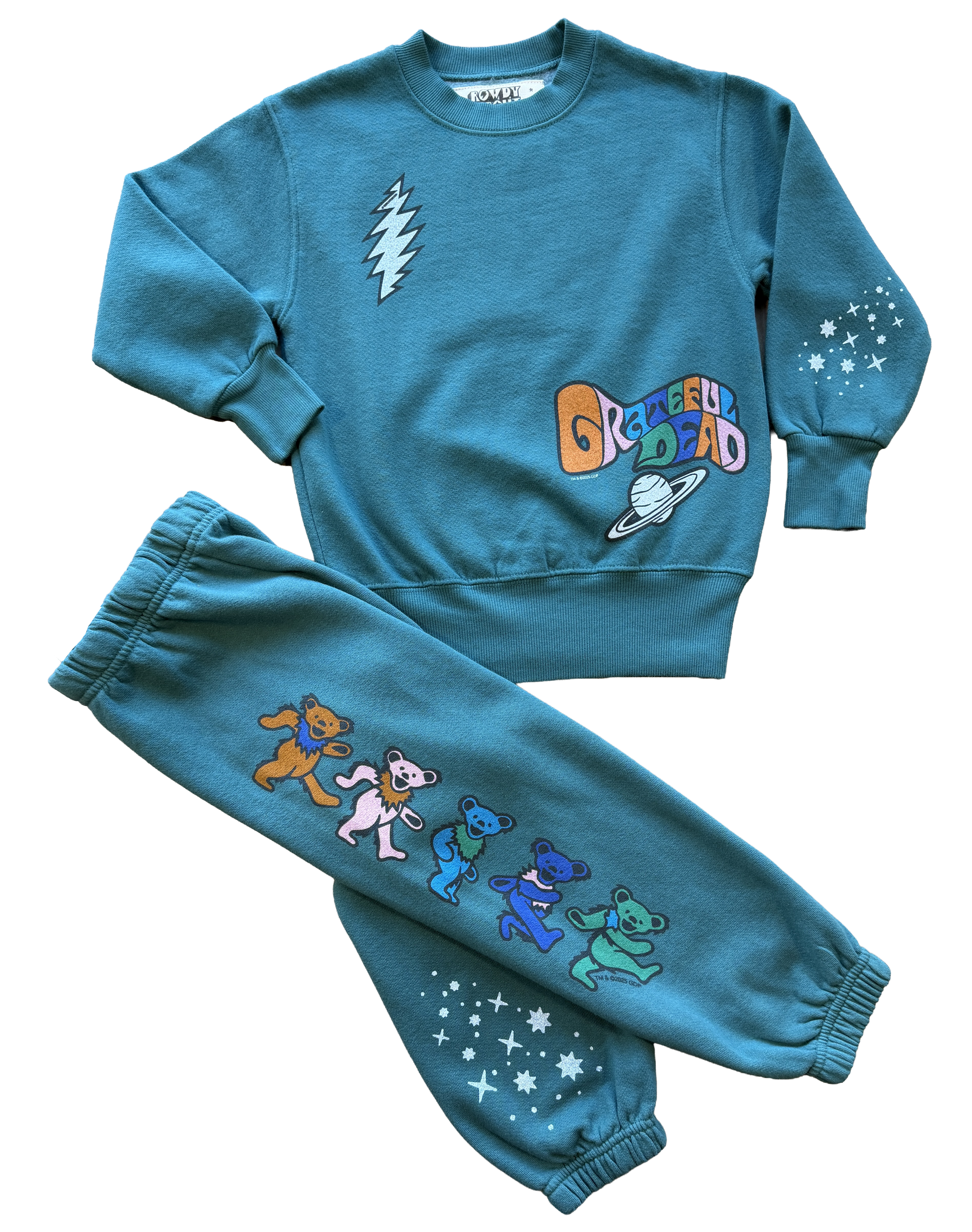 Grateful Dead Moon and Bears Green Crewneck