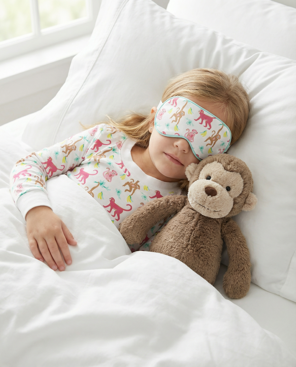 The Organic Long Sleeve Pajama Set [Monkeying Around Pink]