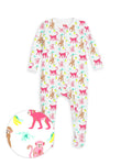 The Organic Zipper Footie [Monkeying Around Pink]