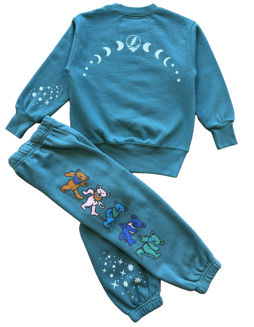 Grateful Dead Moon and Bears Green Crewneck