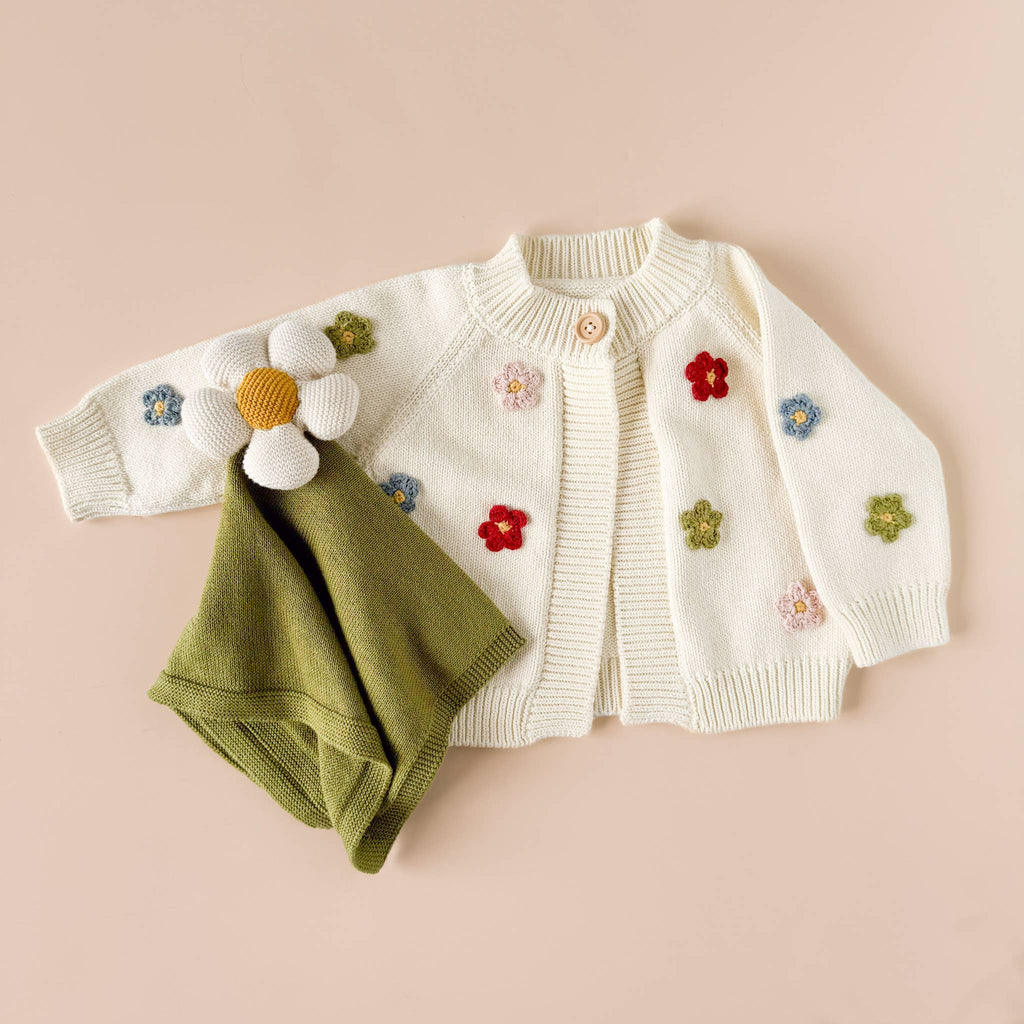 Cotton Flower Cardigan Color Baby Sweaters Clothing