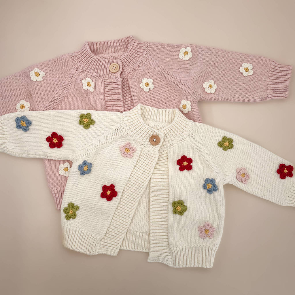 Cotton Flower Cardigan Color Baby Sweaters Clothing