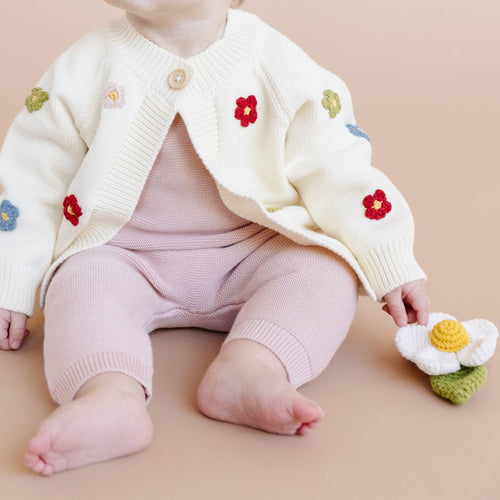 Cotton Flower Cardigan Color Baby Sweaters Clothing
