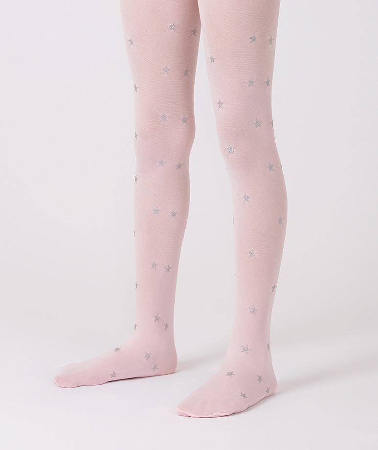 Pink Stars Kids Tights