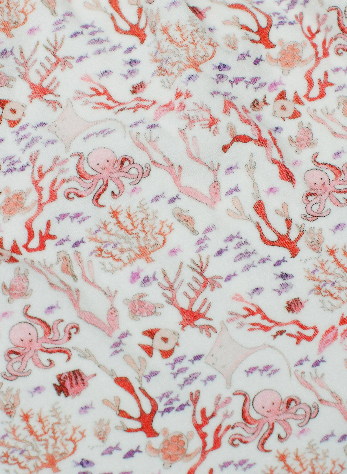 Organic Children’s Bathrobe – Rosy Coral Reef