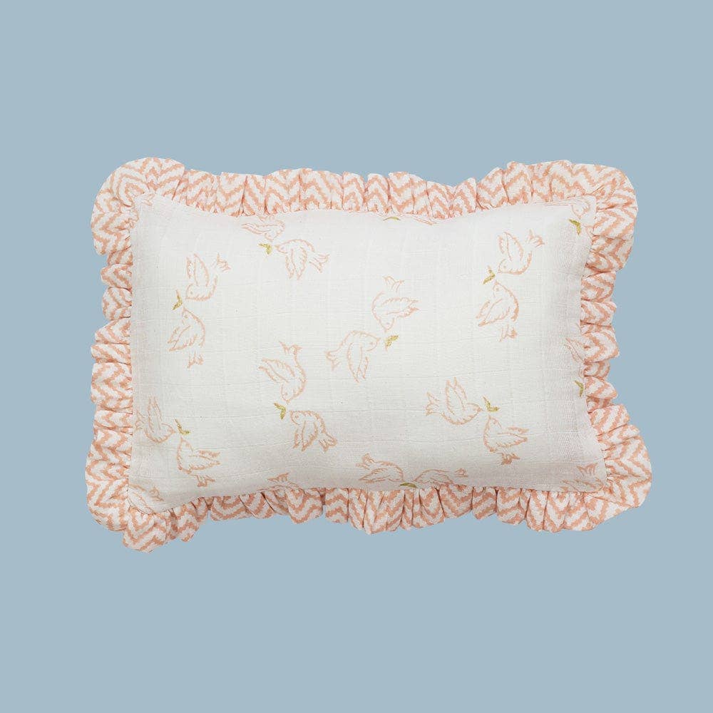 Muslin Ruffle Mini Pillow