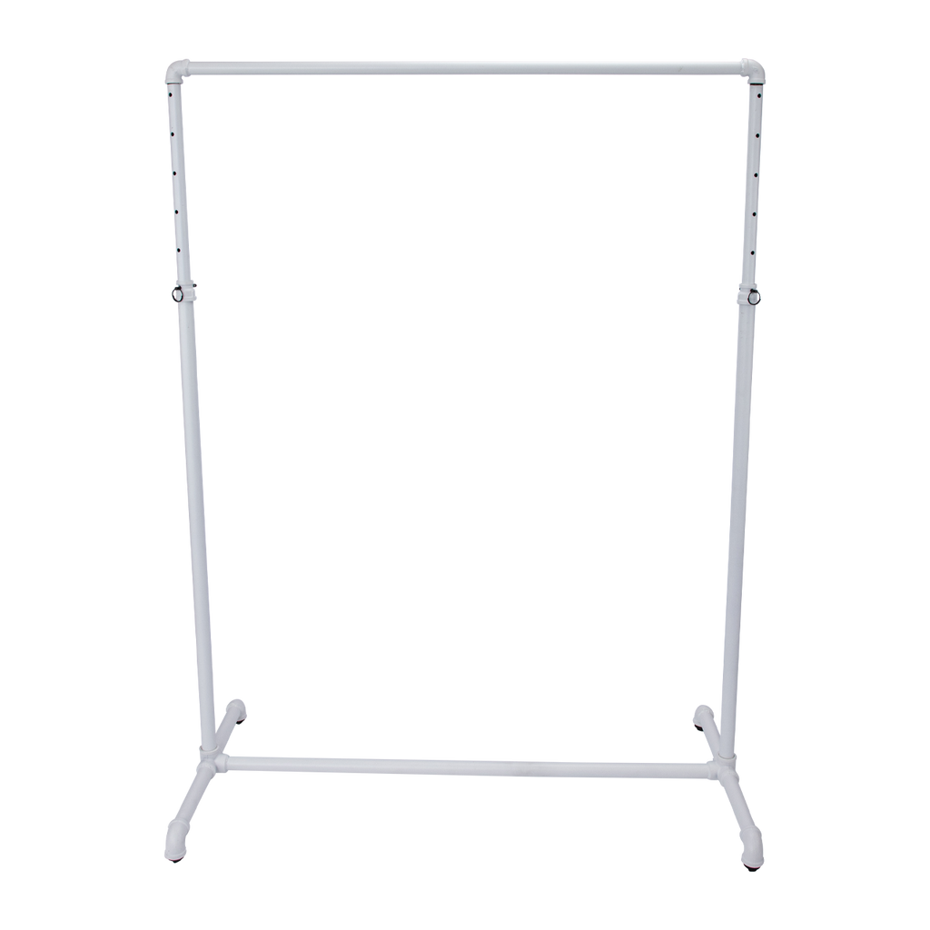 Boutique White Pipe Single Rail Ballet Bar Clothing Rack