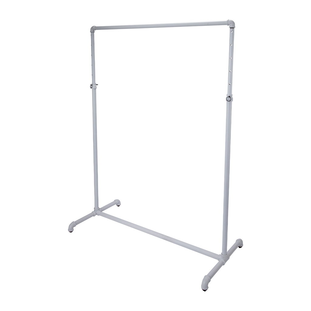Boutique White Pipe Single Rail Ballet Bar Clothing Rack